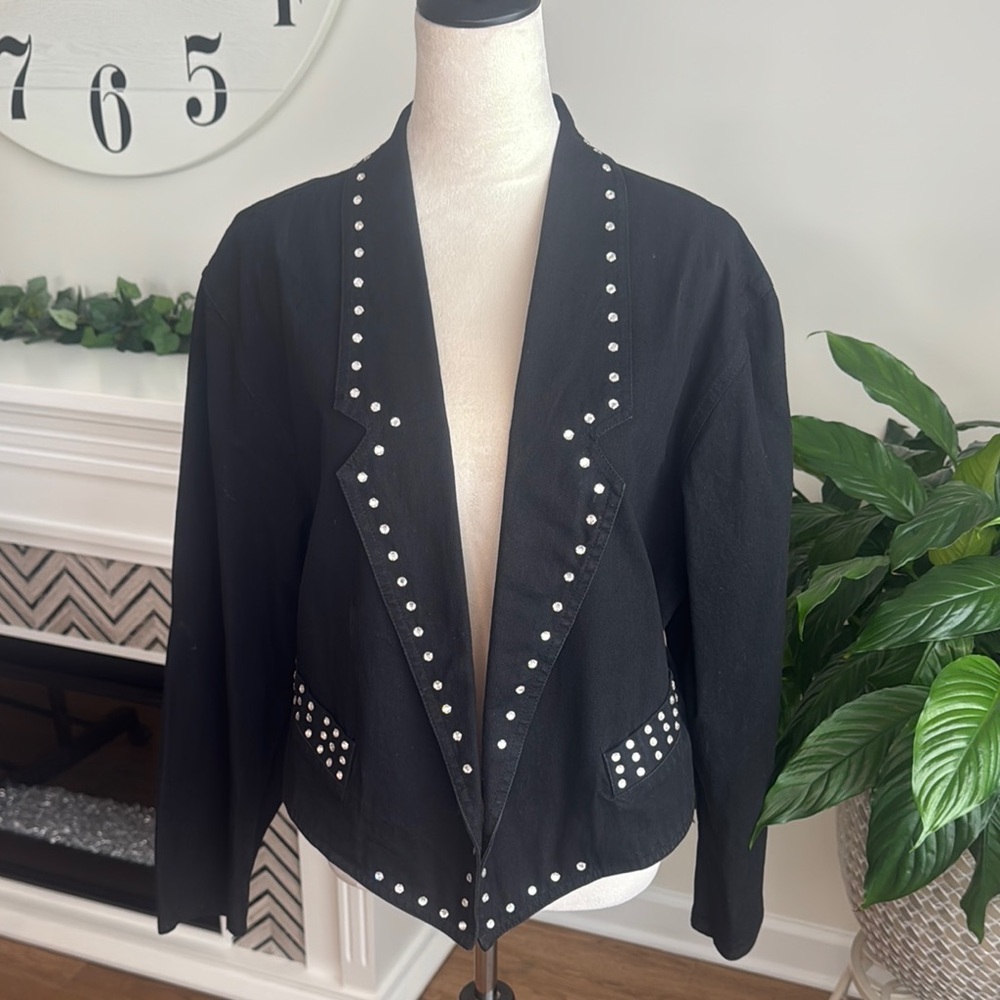 Black Rhinestone Women's Jacket